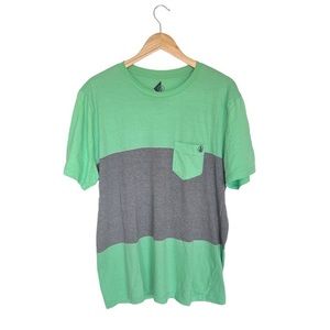 Volcom Genuine Green & Gray Stripe Tee